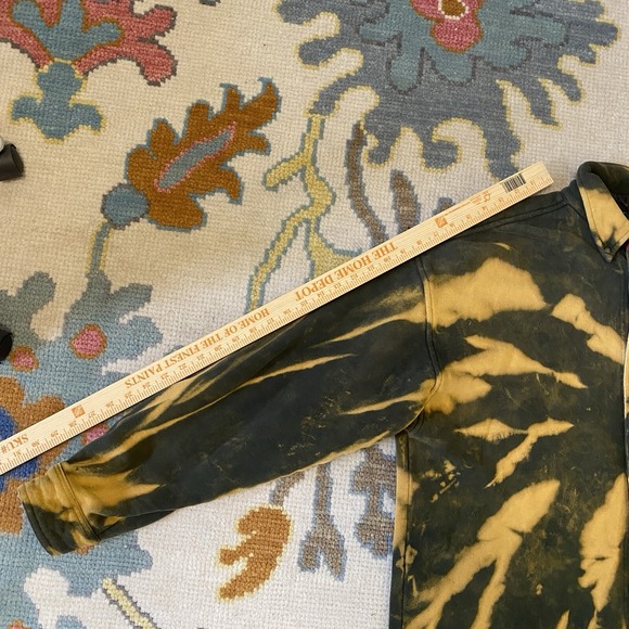 Field Gear Vintage Bleach Dyed Flannel Button Up Shirt Large Green Yellow Grunge - Picture 7 of 8